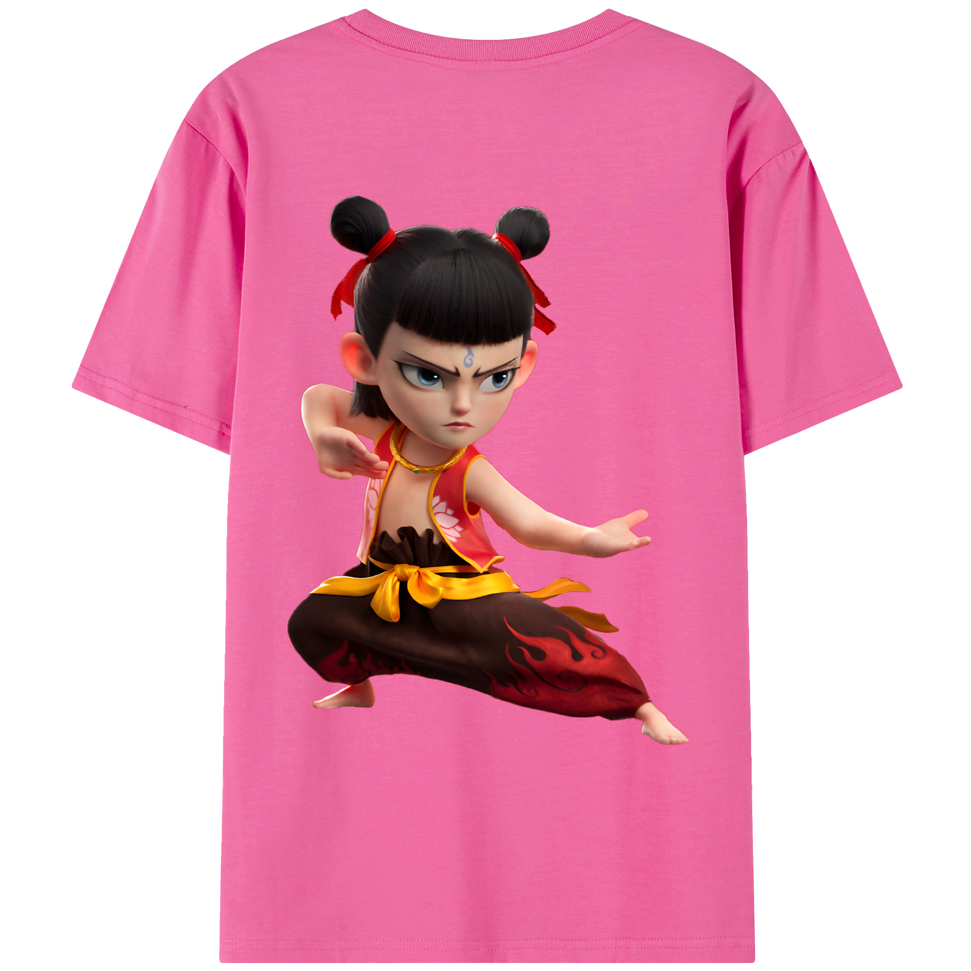 （画像用） Ne Zha 2 ナタ 魔童の大暴れ レディース半袖Tシャツ(バックプリント)